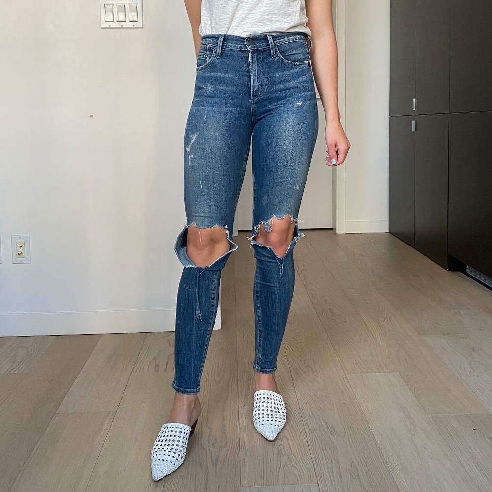 Citizens of Humanity Rocket Highrise Skinny distressed denim size 24